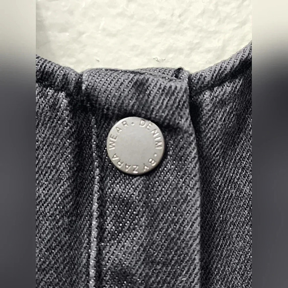 Zara Girls Black Denim Button Dress Size 2-3y School Preppy - Picture 5 of 5